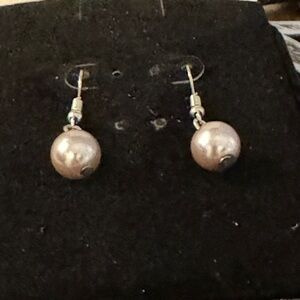 Silvertone Ball Earrings for pierced ears